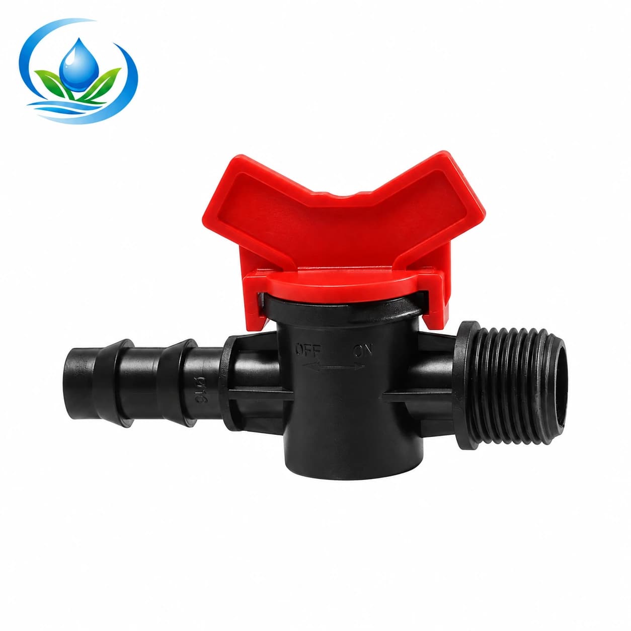16 mm Barb to 1/2-Inch Male Thread Shut-Off Valve