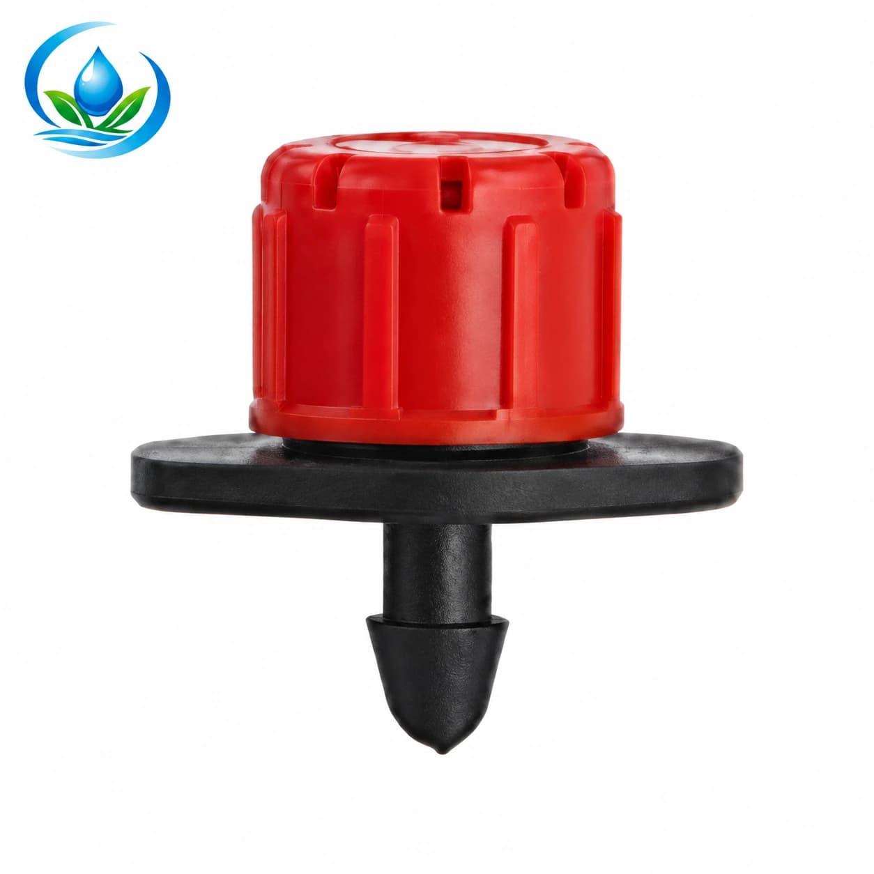 0-70 L/h adjustable dripper, red cap front view