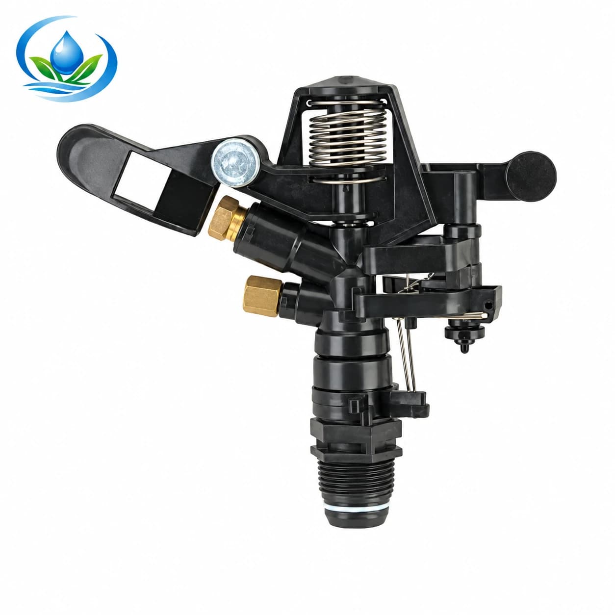 Double-Nozzle Impact Sprinkler for Field Irrigation, 5.0×2.5 mm Nozzles, 13-18 m Radius