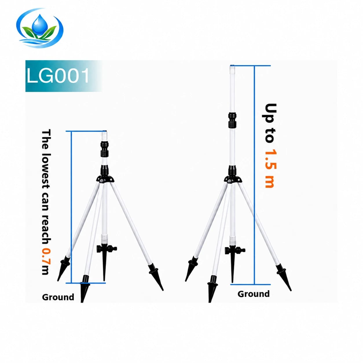 Adjustable Tripod Stand for Field Sprinklers