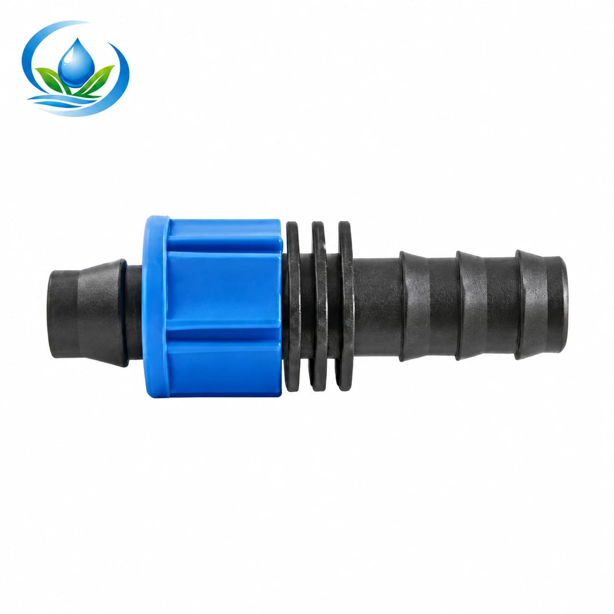 Lock-Nut to Barbed Coupler for Drip Tubing