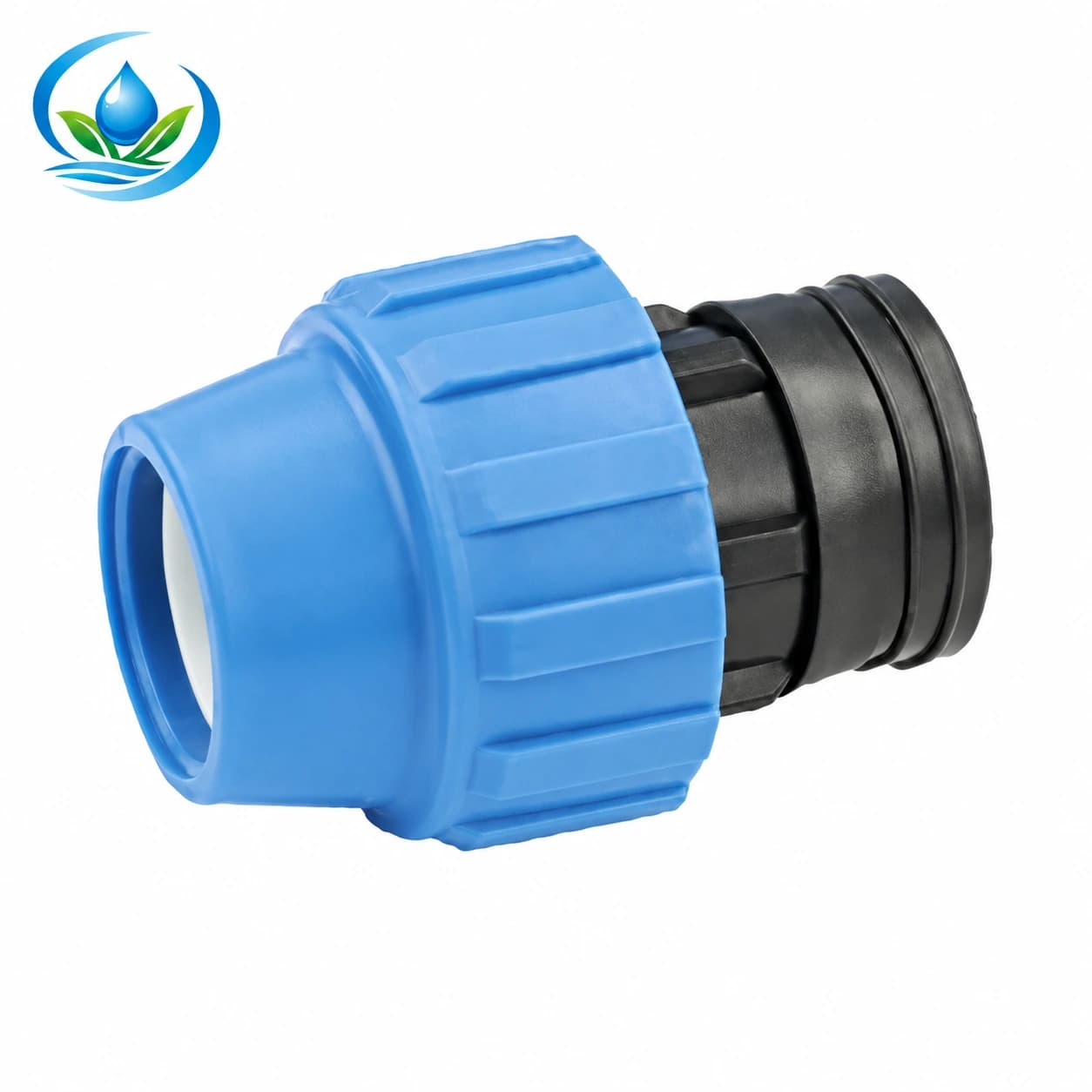 Blue-Nut Compression to Female-Thread Pipe Adapter