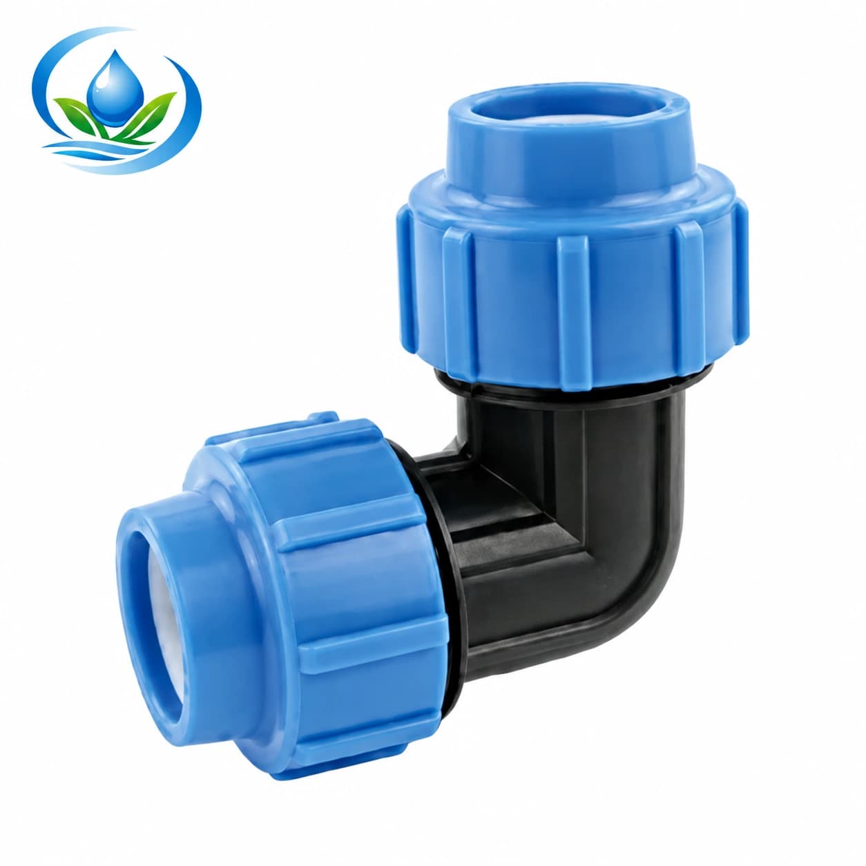 Right-Angle Compression Fitting for Poly Irrigation Pipe