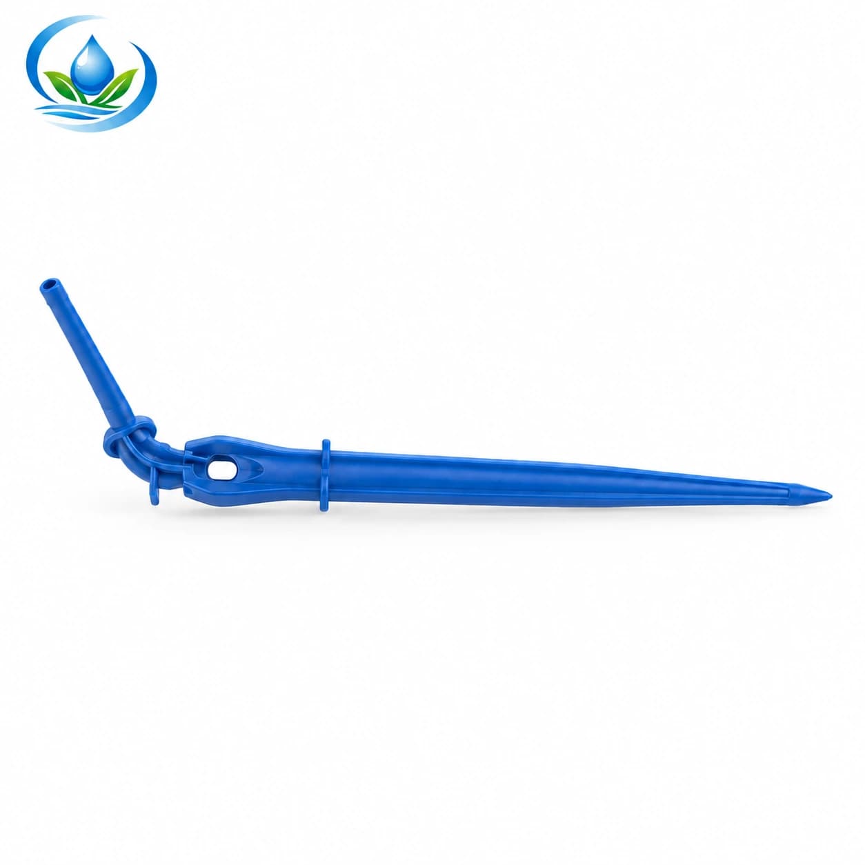 Single-Outlet Bent Arrow Dripper for Container Irrigation, Blue