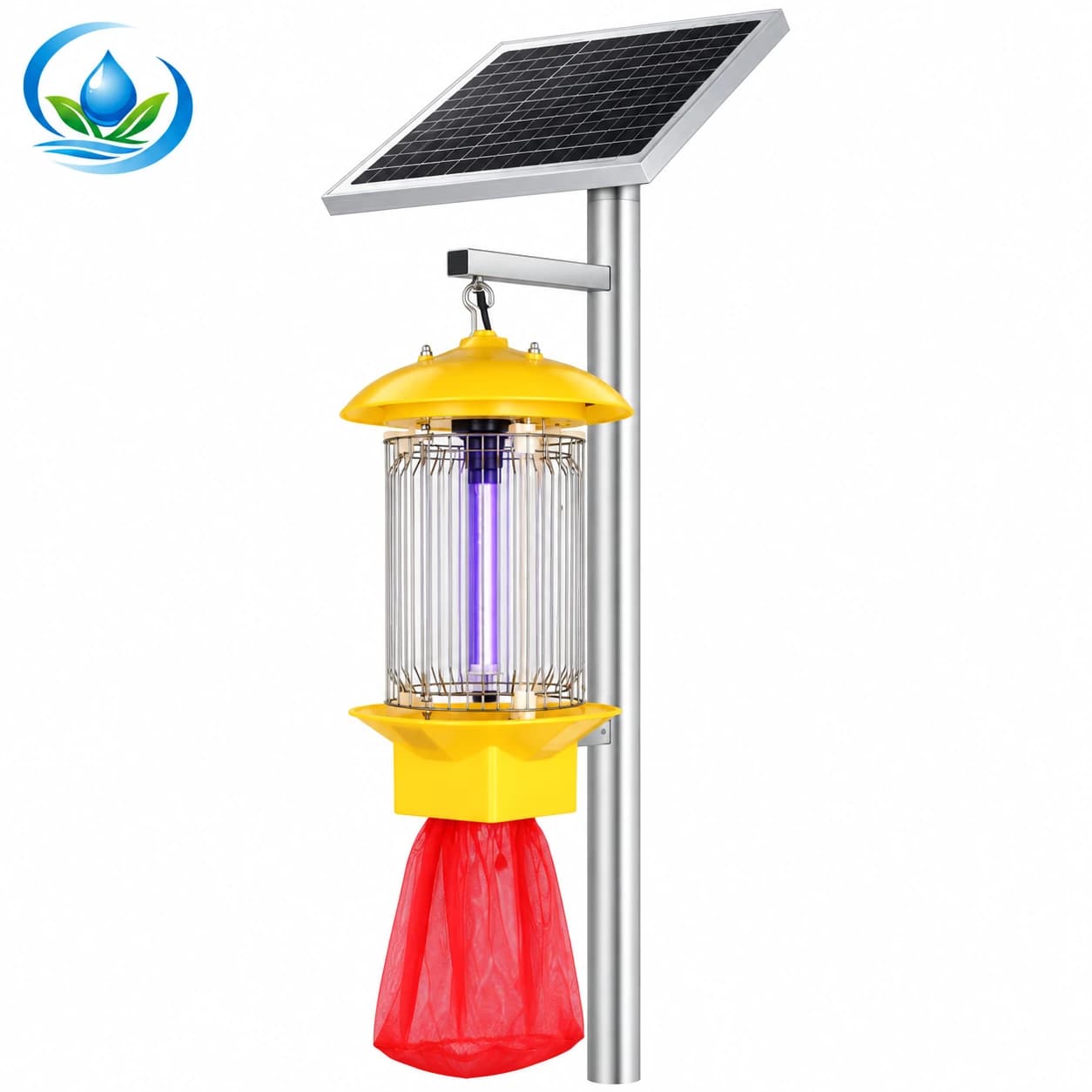 Solar Electric-Grid Insect Lamp for Fields