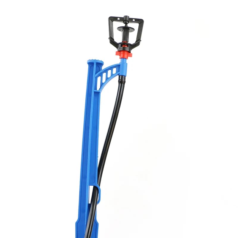 251TDC black-wheel rotary micro sprinkler mounted on a support stake