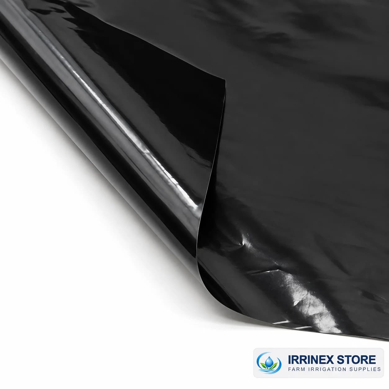 Close-up of folded black polyethylene sheeting