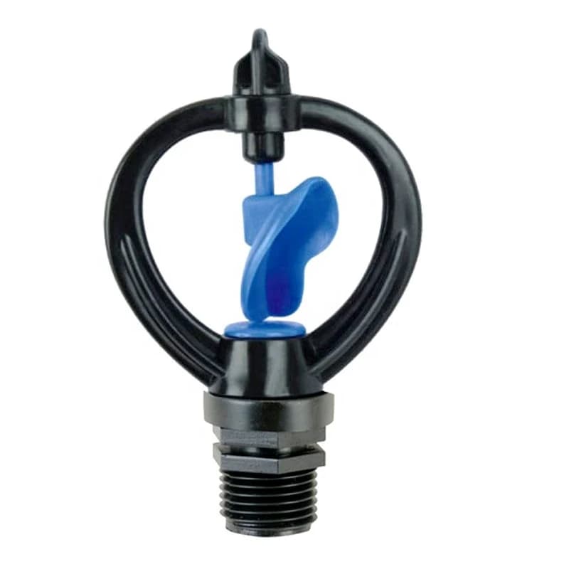 Butterfly spinning sprinkler with male threaded inlet