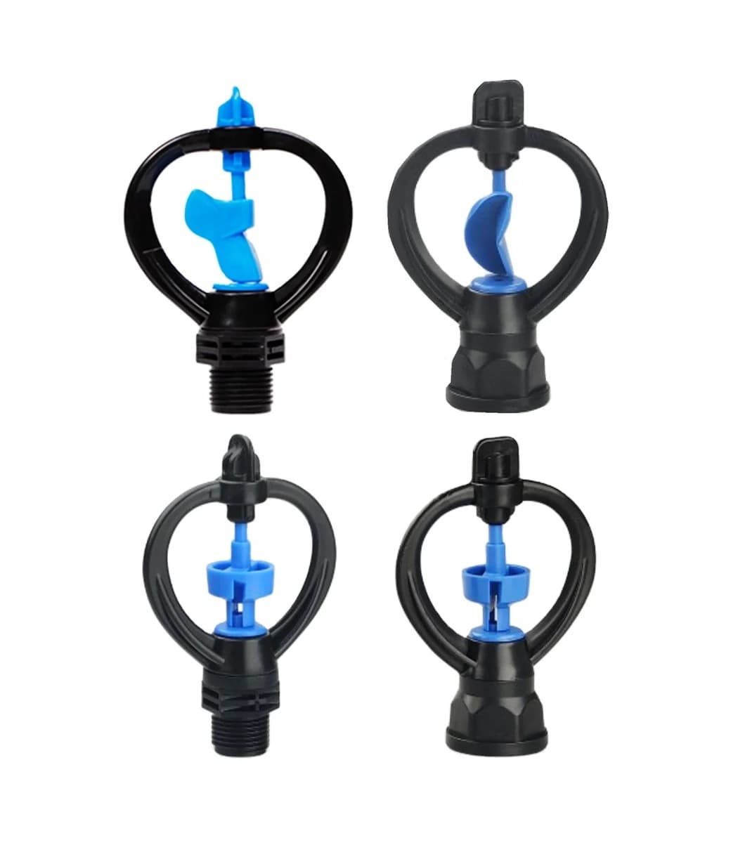 Butterfly wheel sprinkler with four threaded connection configurations