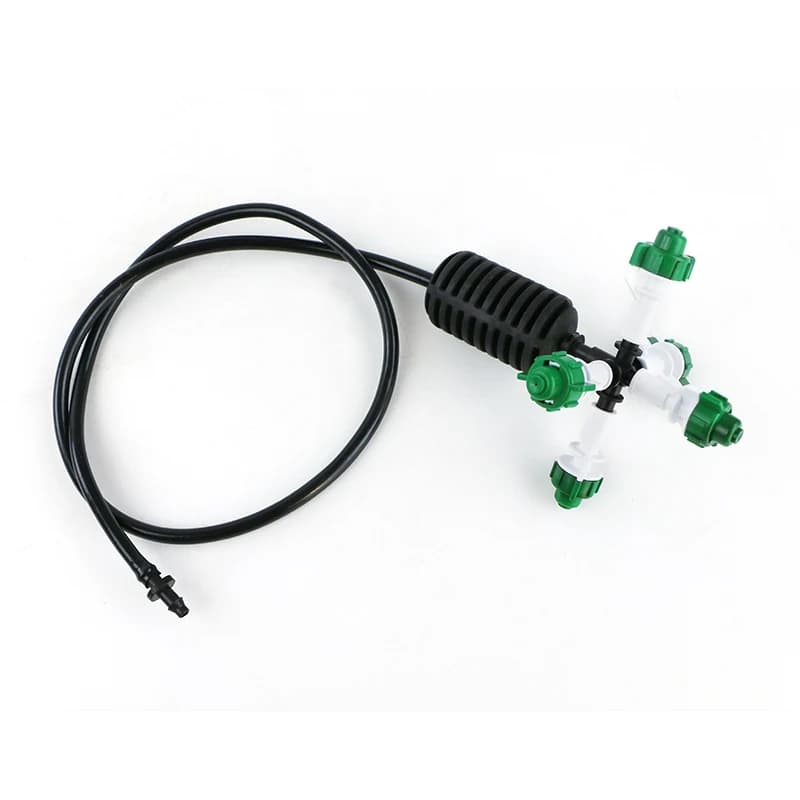 Five-outlet mist nozzle with black anti-drip body and feed tube