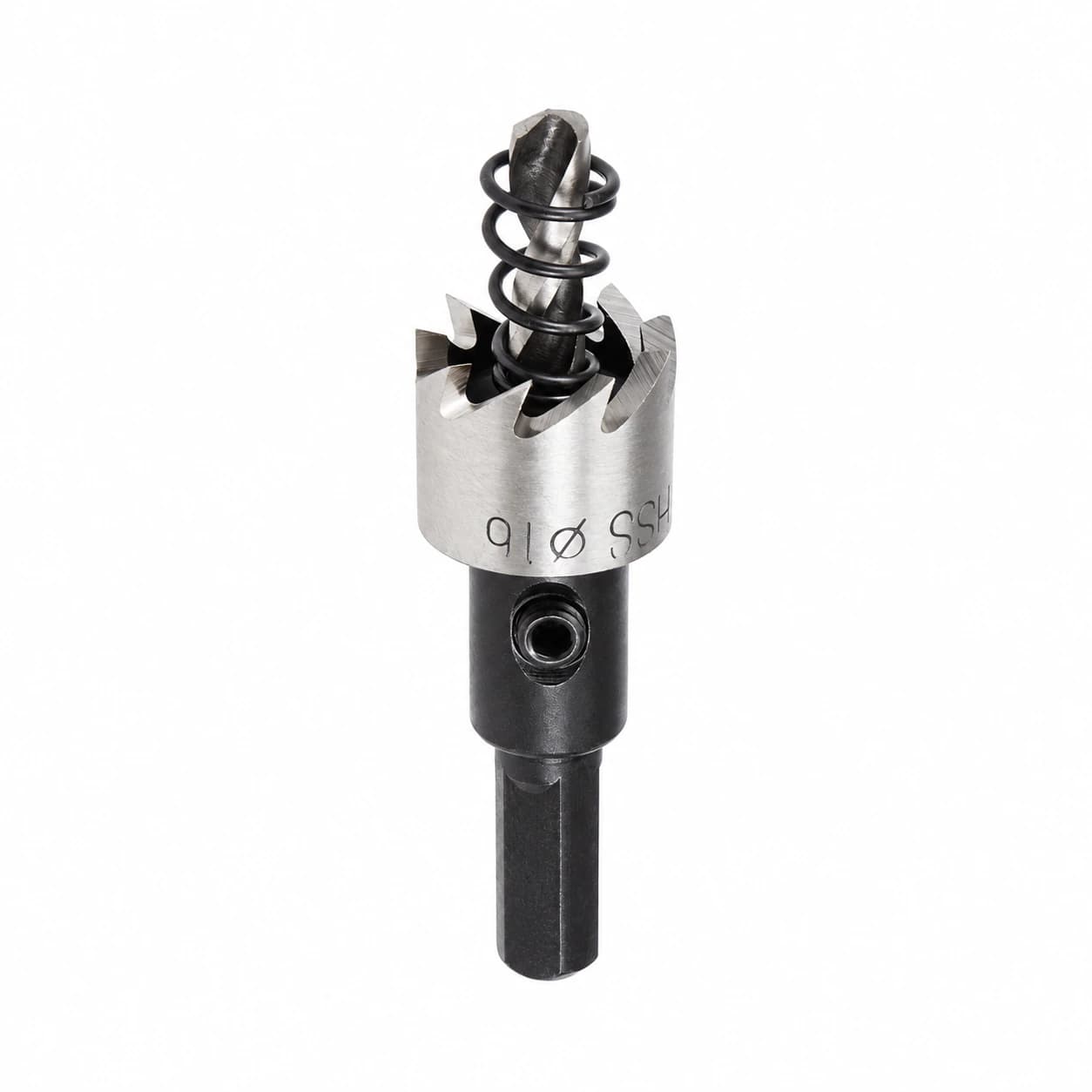 AI-enhanced 16mm HSS hole saw front view