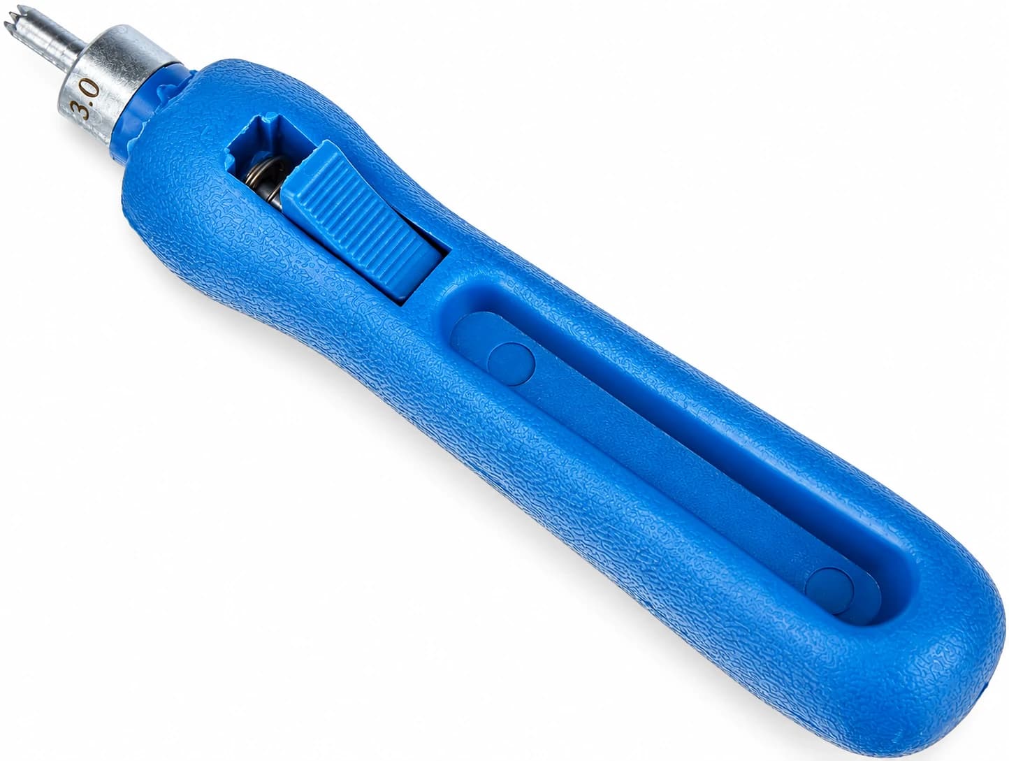AI-enhanced push-button irrigation punch — detail; illustrative product view