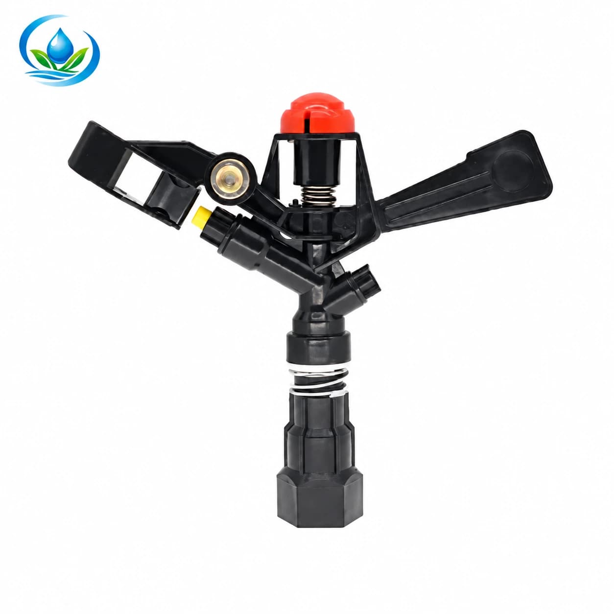Plastic Impact Sprinkler for Field Irrigation, 3.5×2.0 mm Nozzles, 7-10 m Radius