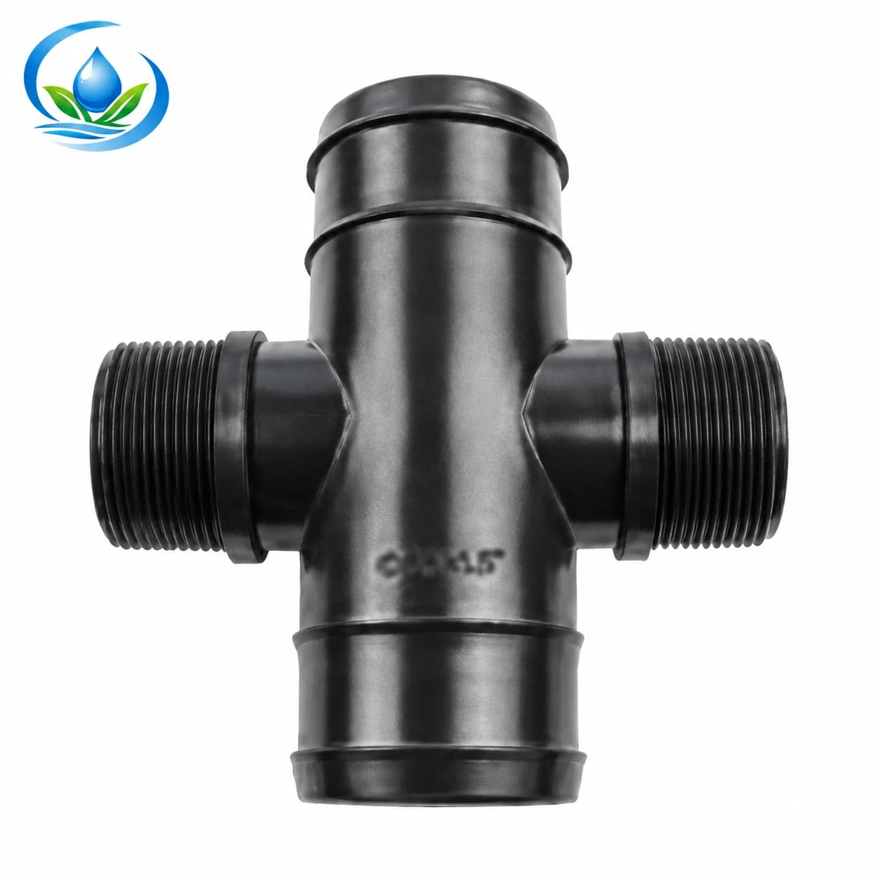 Irrigation Hose Cross with Male-Threaded Center Port