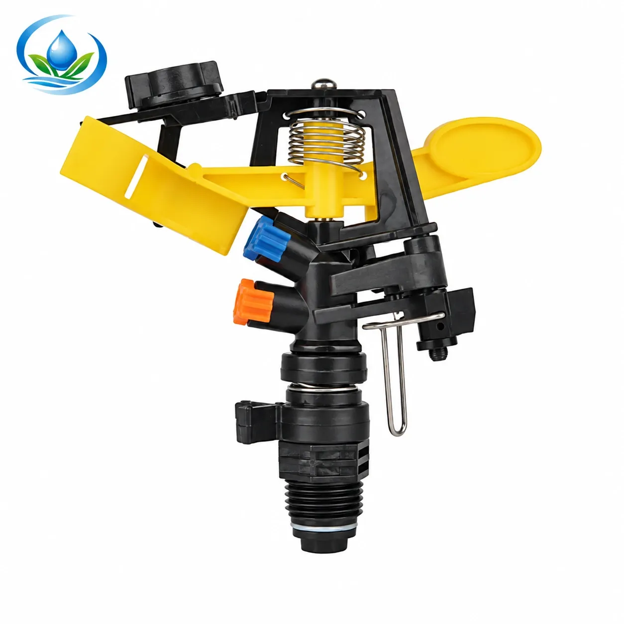 Aspersor compacto de impacto com bico duplo, raio 6–7 m